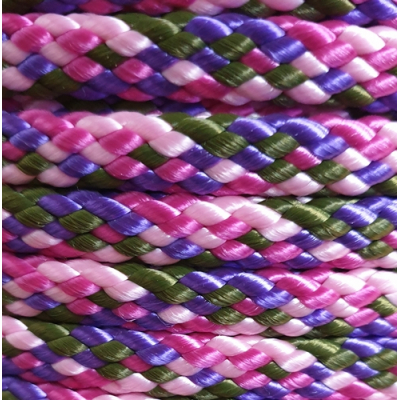 PPM touw 12 mm oud roze/babyroze/paars/olijfgroen
